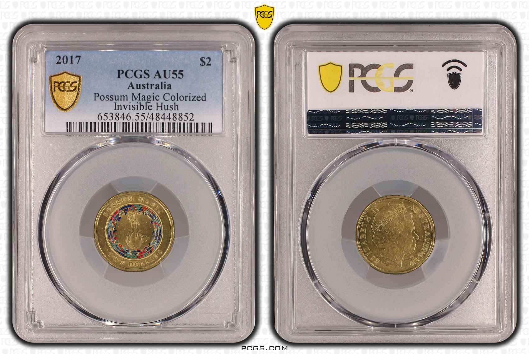 Elizabeth II, Possum Magic - Invisible Hush, Two Dollar, 2017, PCGS AU55