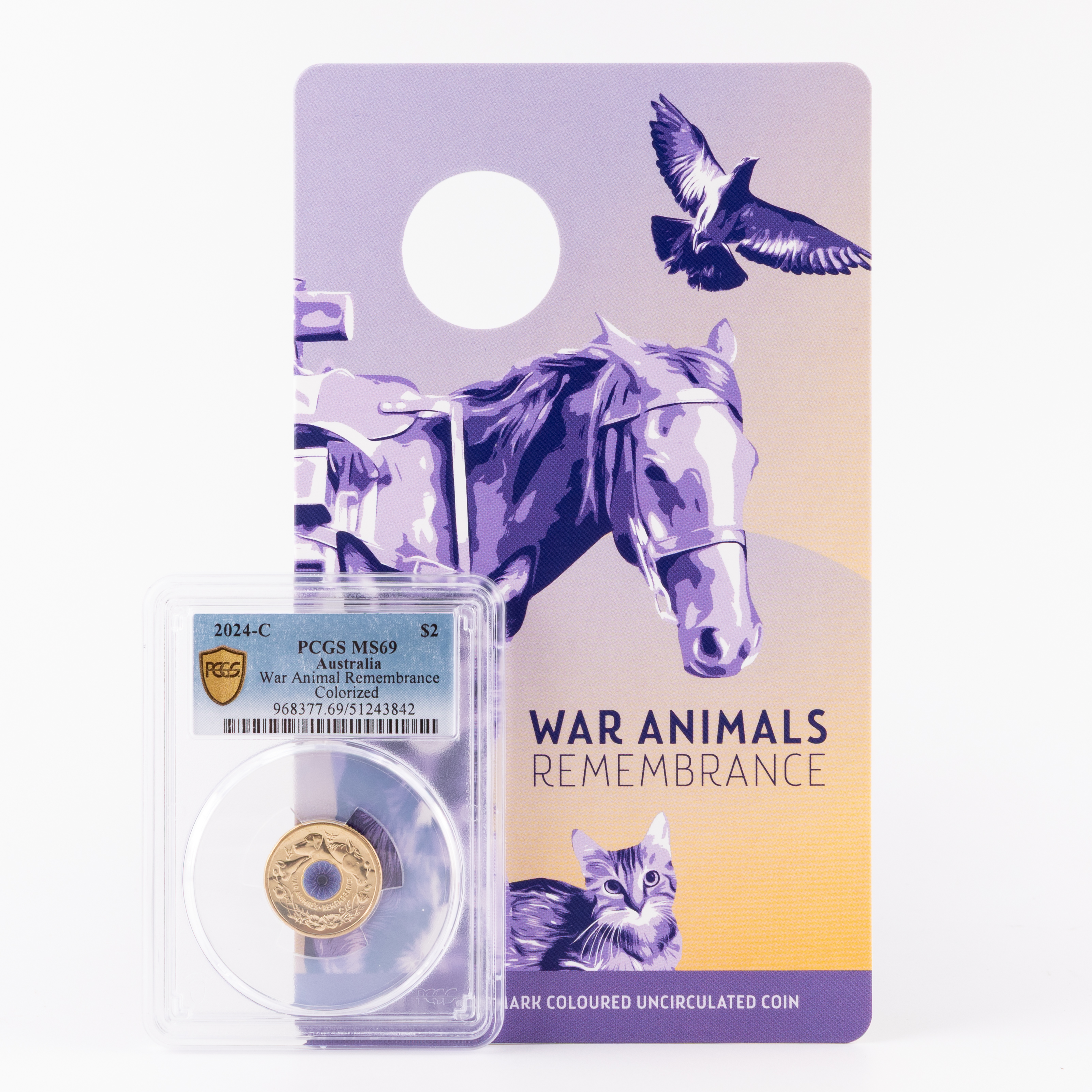 War Animal Remembrance Colorized, Two Dollar, 2024-C, PCGS MS69