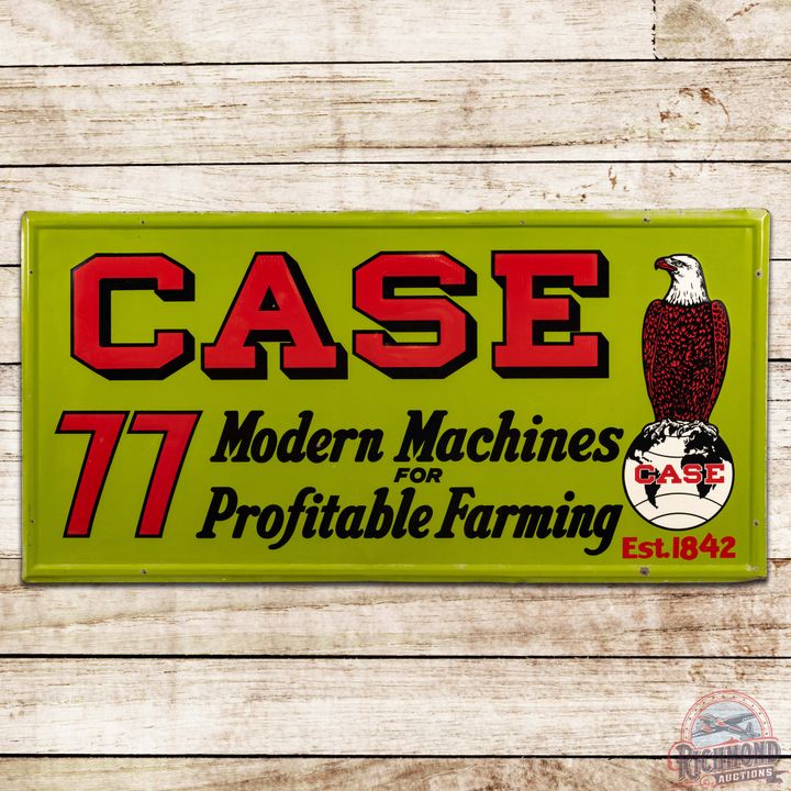 Case 77 Modern Machines for Profitable Farming SST Sign w/ Old Abe
