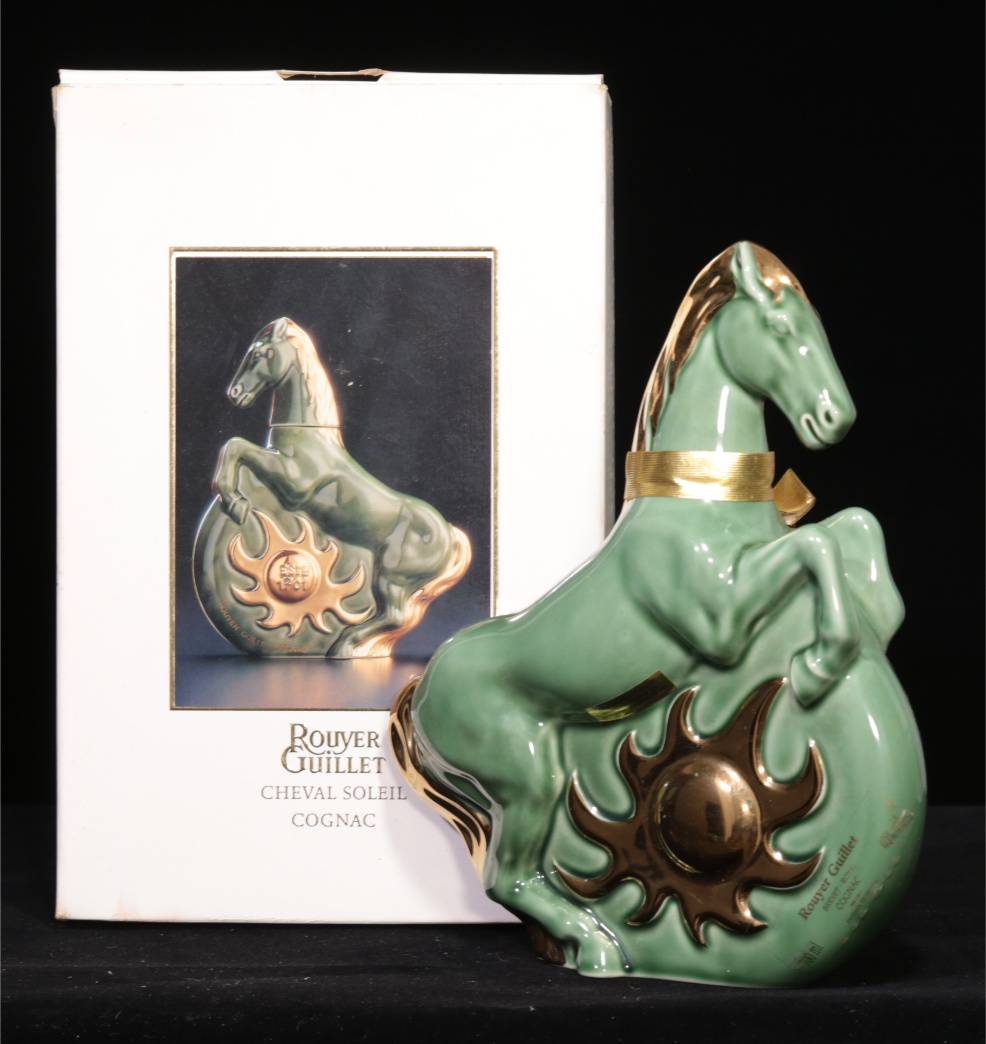 Rouyer Guillet Cheval Soleil Porcelin Horse Cognac 700ml 40%vol 1980s