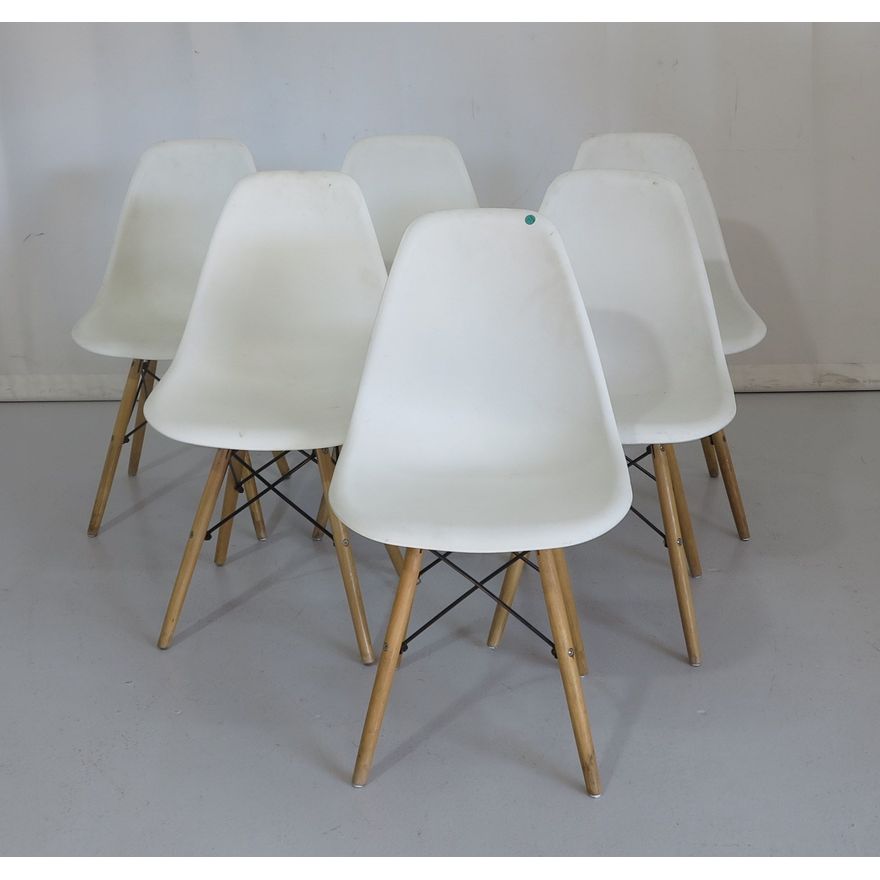 SET OF 6 MOULDED PLASTIC CHAIRS