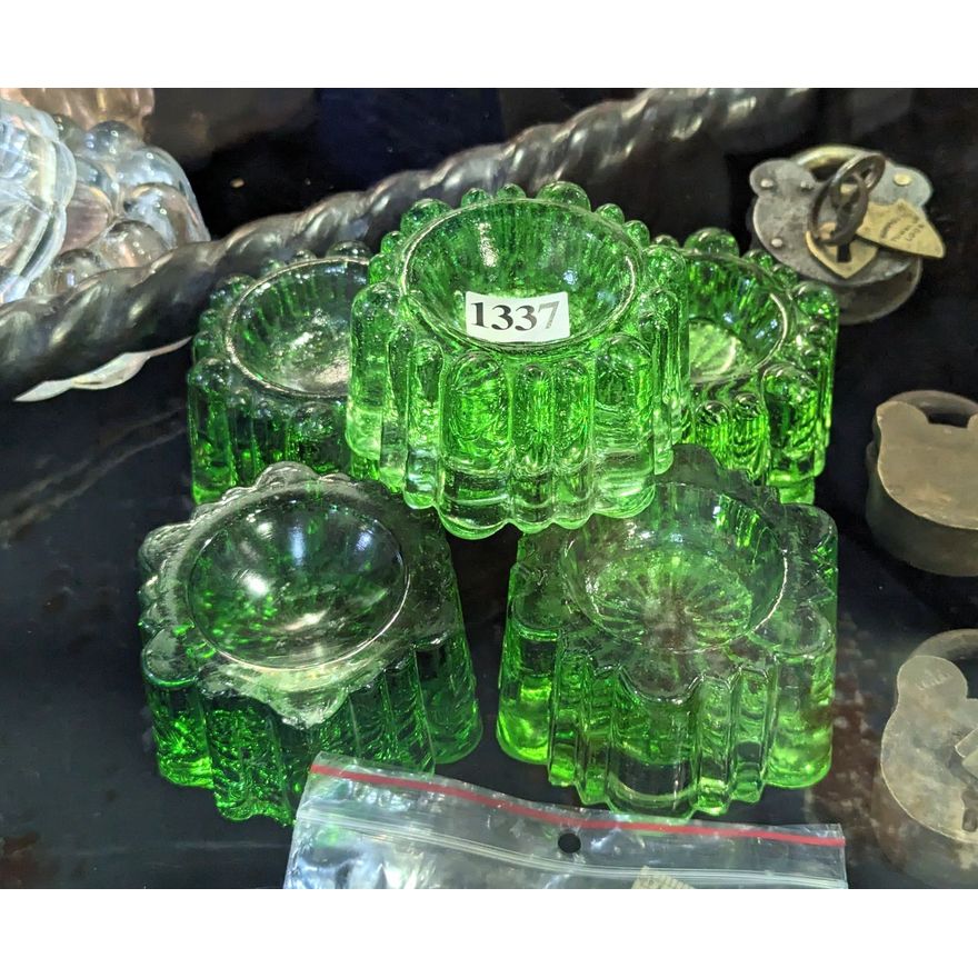 ANTIQUE GLASS PIANO CASTORS Small and Whitfield