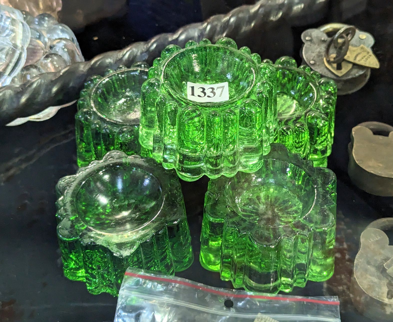 ANTIQUE GLASS PIANO CASTORS Small and Whitfield