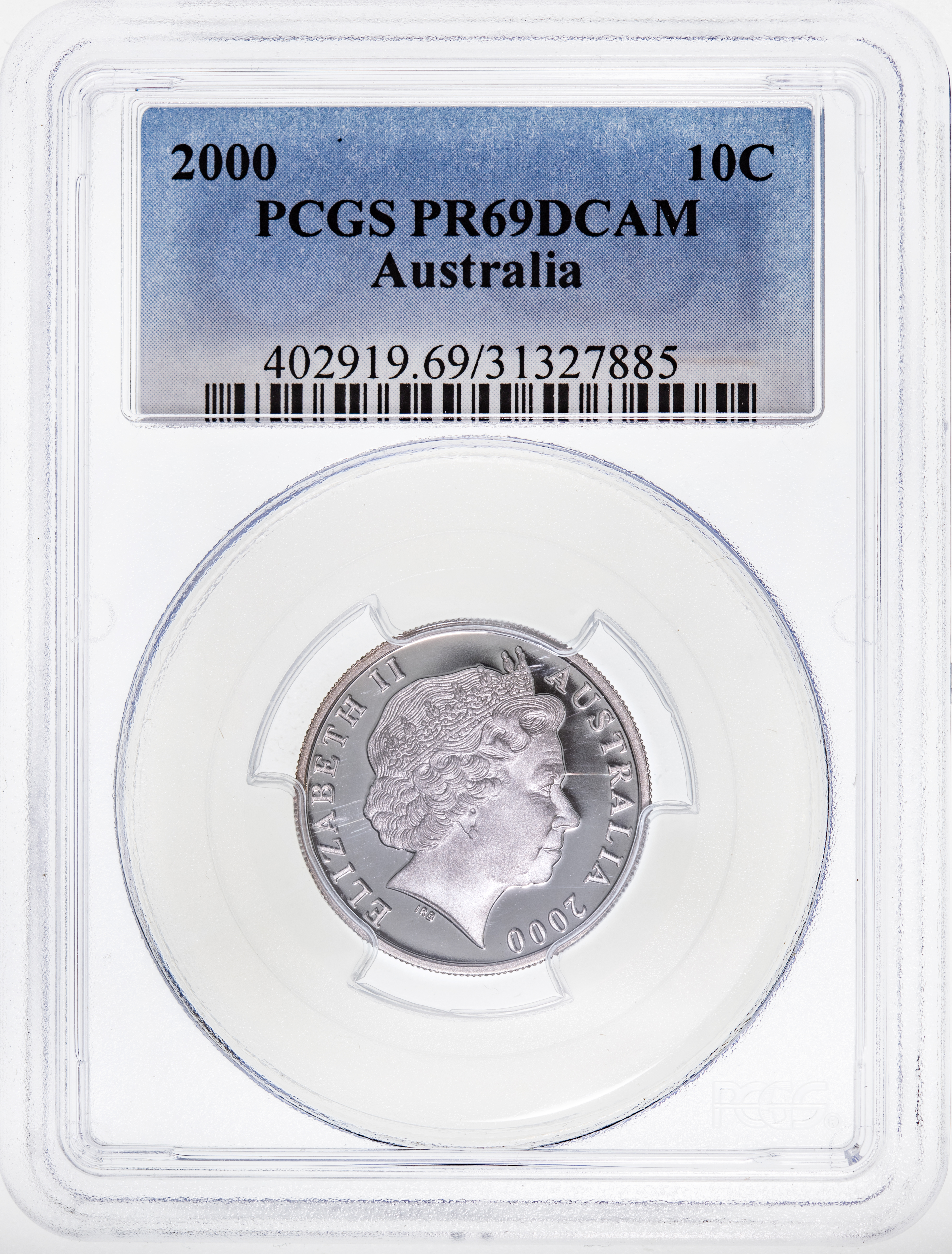 Ten Cent, 2000, Pcgs Pr69dcam