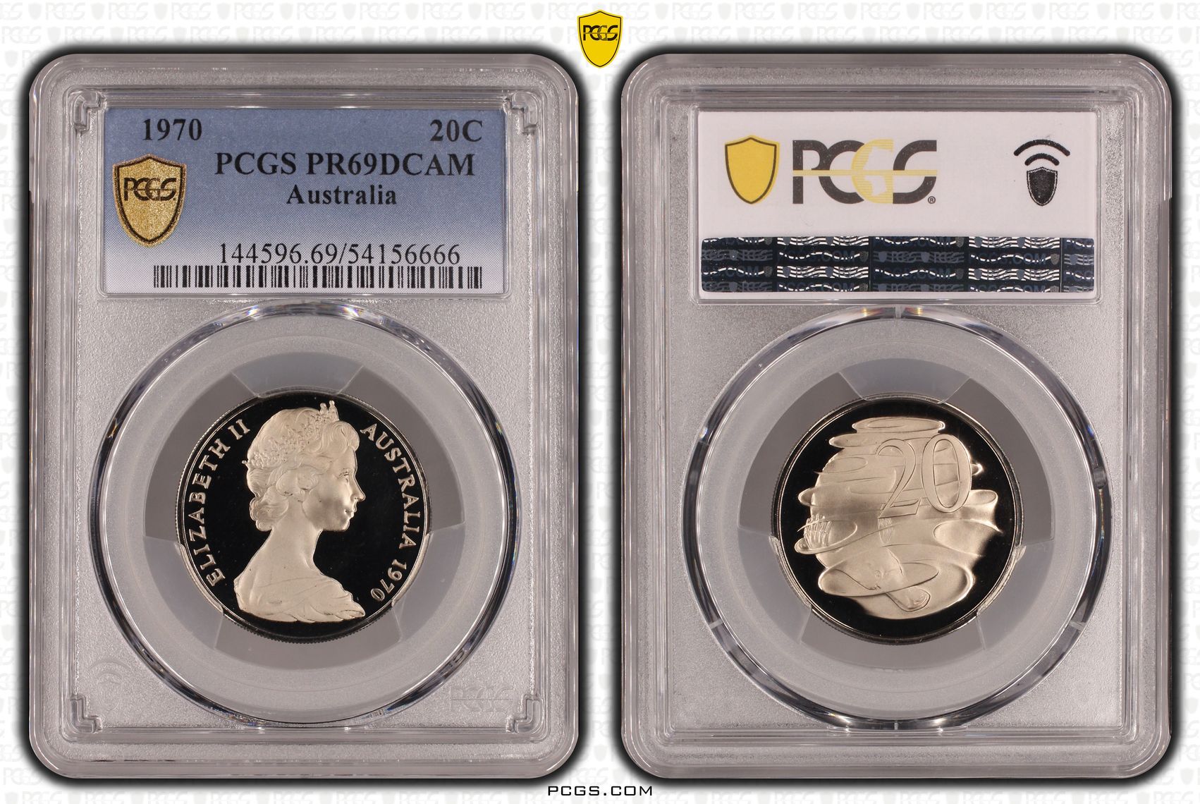 Twenty Cent, 1970, PCGS PR69DCAM