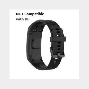 Black Silicon Replacement Band for Garmin Vivosmart HR - NOT Compatible with HR Bar 9900810438363- 51748/12260 AS B3 (S9)