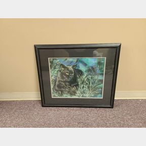 "Bageera" Original Pastel by Shelly Bedsaul - Framed Cat Art