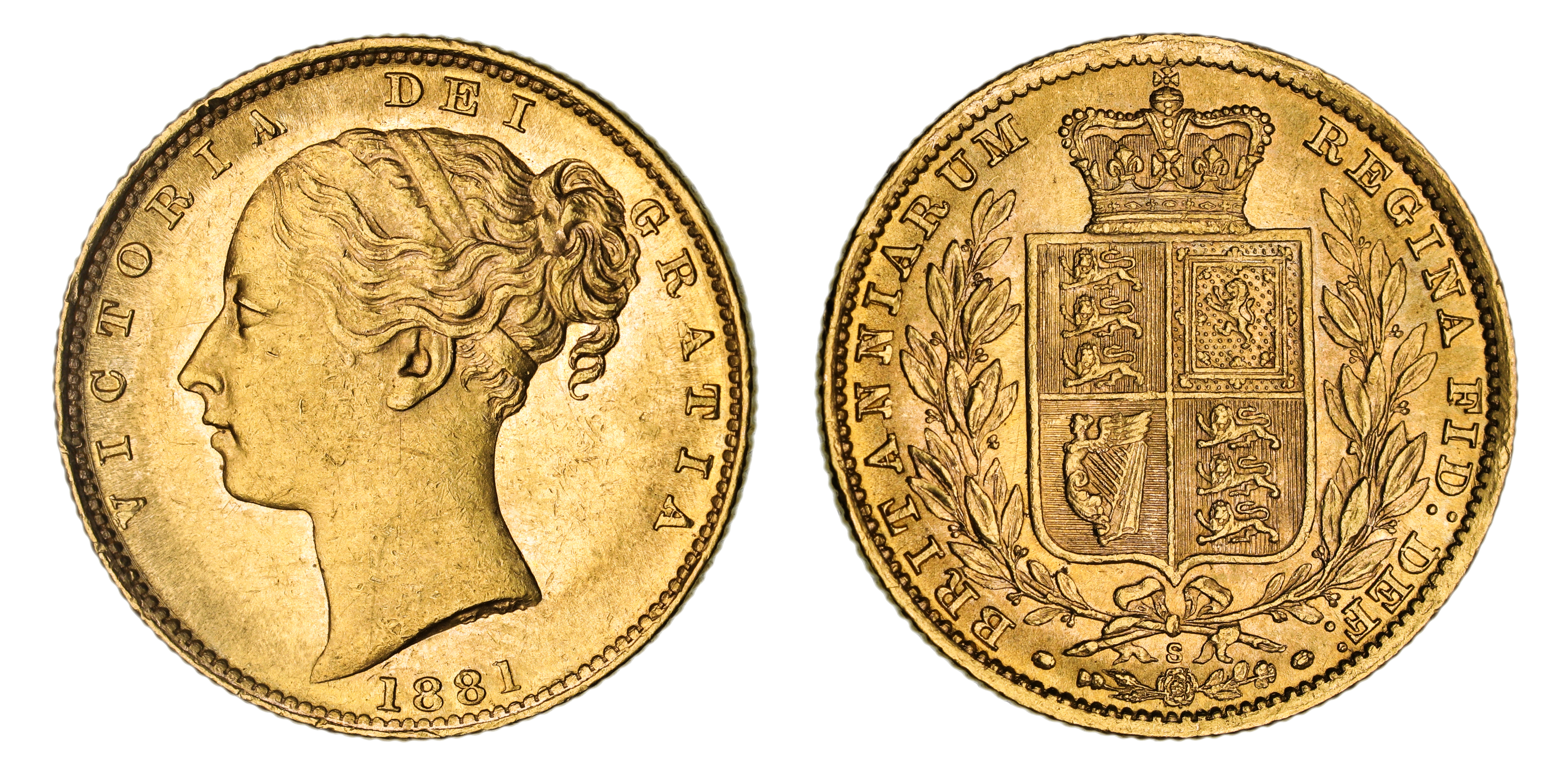 Victoria, Shield Reverse - Sydney Mint - Young, Sovereign, 1881, gEF