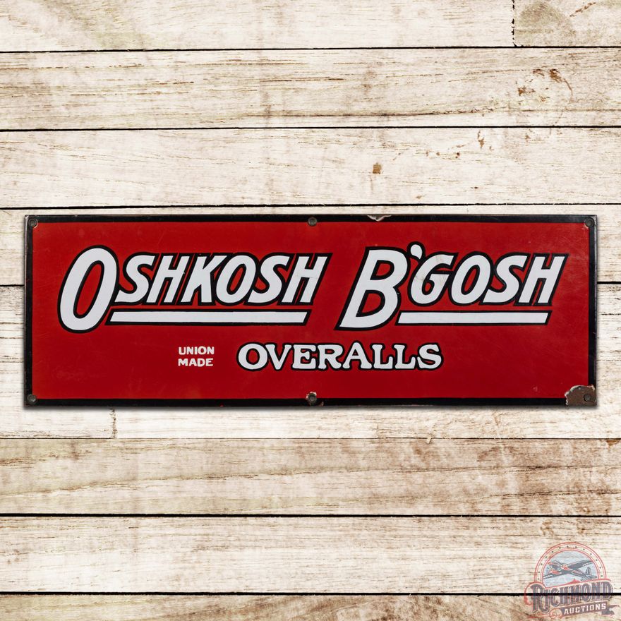 Oshkosh B'Gosh Union Made Overalls Single Sided Porcelain Sign