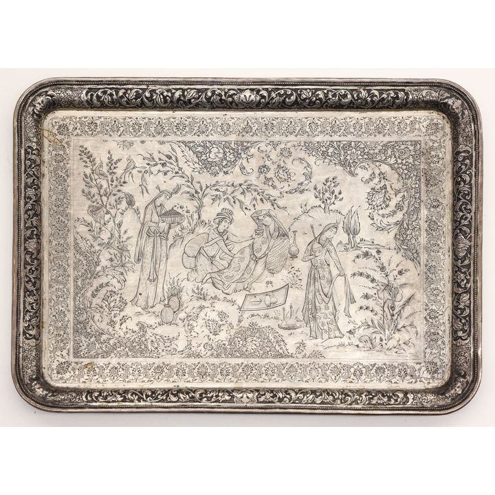 Persian Iran 84 Silver Scenic Serving Tray