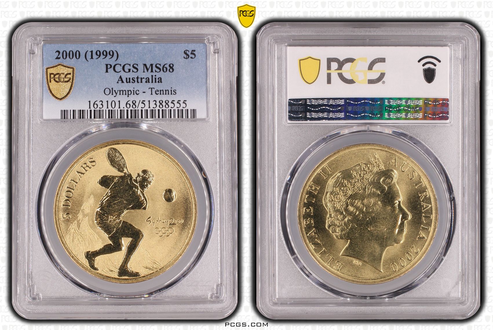Tennis, Five Dollar, 2000, PCGS MS68