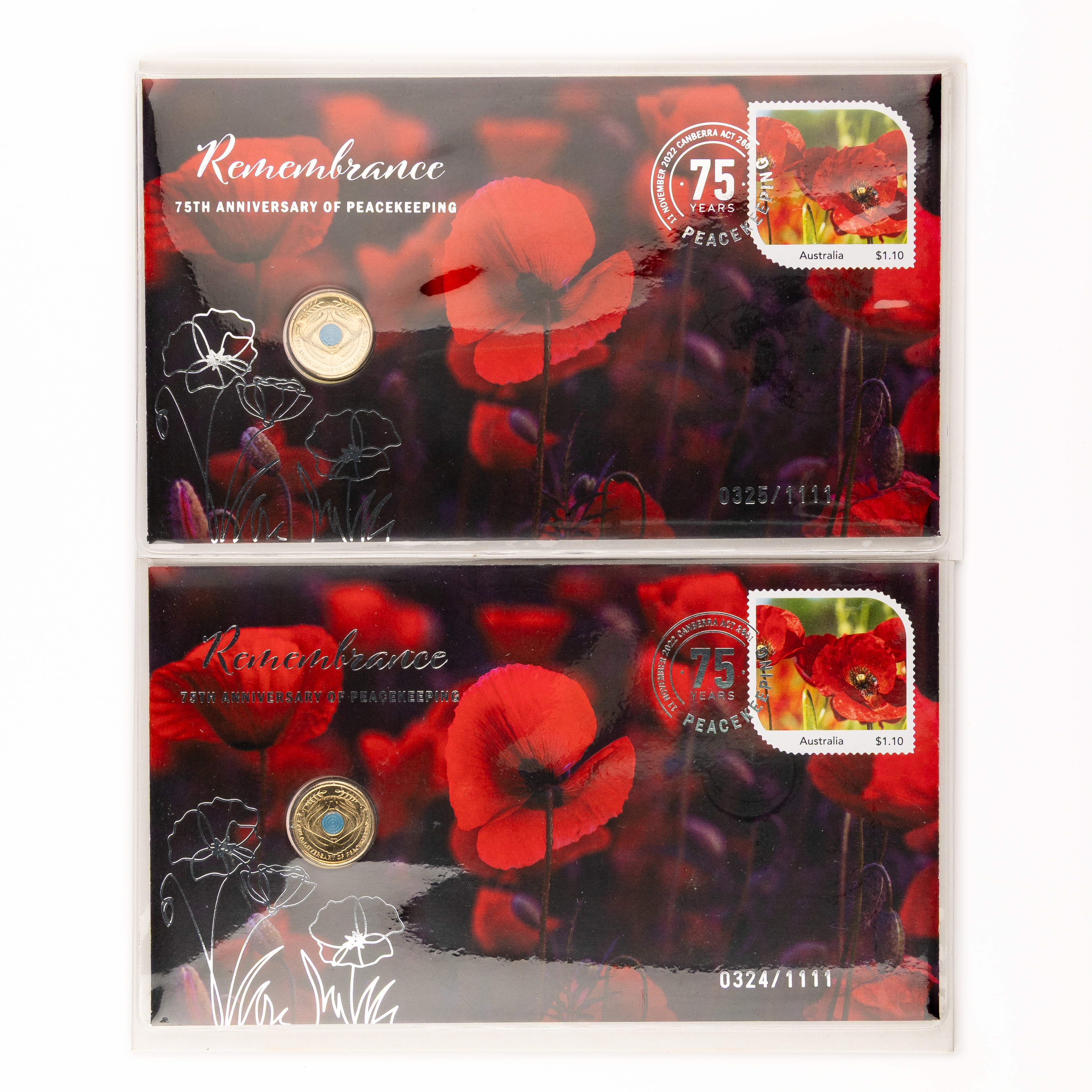 192 · Remembrance 75th Anniv. of Peacekeeping Impressions, Two Dollars, 2022,  UNC