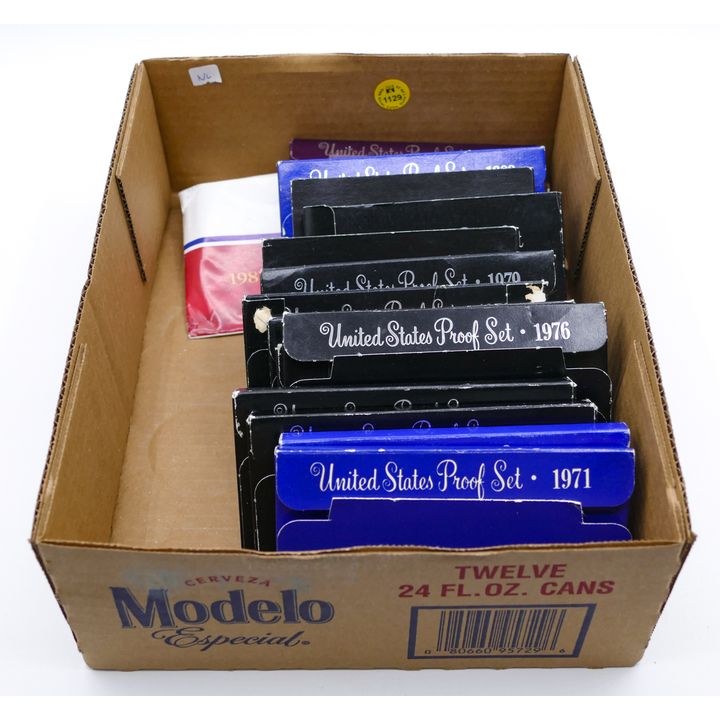 Box 15pc US Coin Proof & Uncirculated Sets 1971-1987