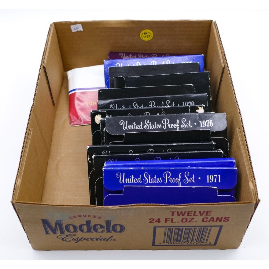 Box 15pc US Coin Proof & Uncirculated Sets 1971-1987