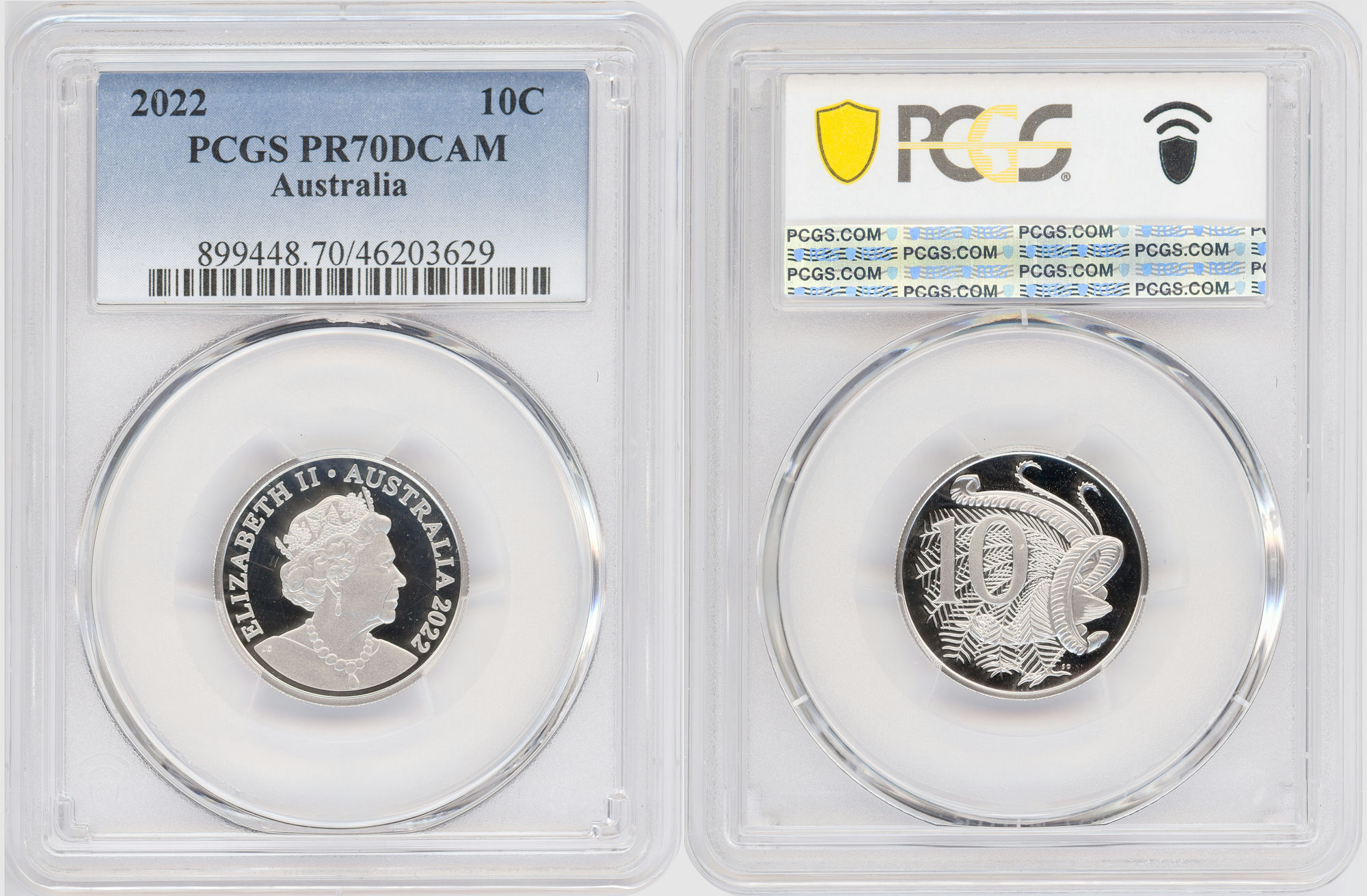 Ten Cent, 2022, Pcgs Pr70dcam