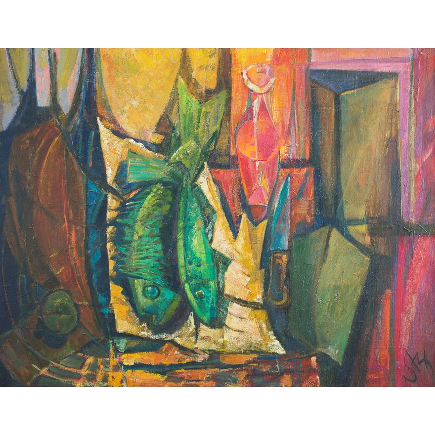 Witold Stefan Zaczeniuk | Martwa natura z karafką czerwonego wina, 1976
