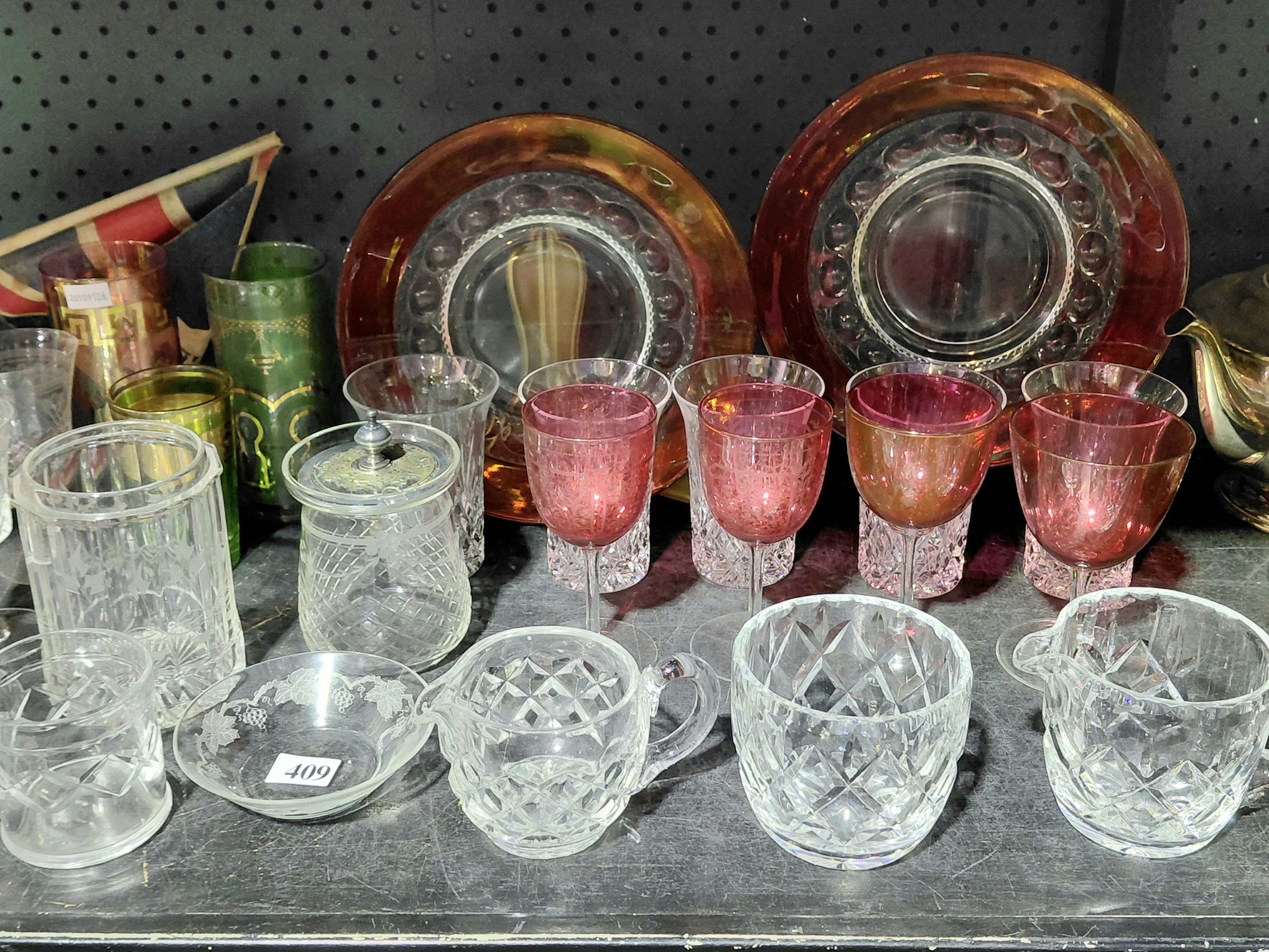 409 · COLLECTION OF CRYSTAL RUBY GLASSWARE