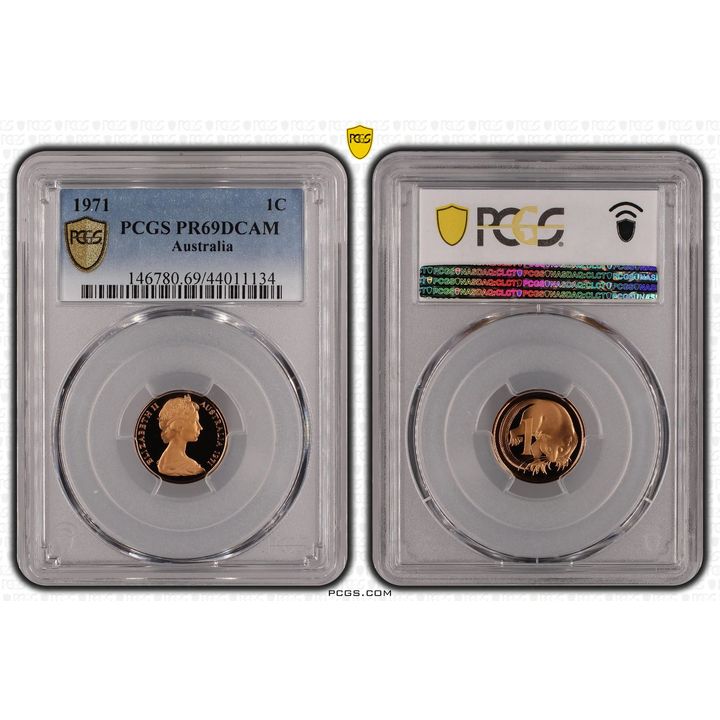 1971 Australia One Cent, 1c PCGS - PR69DCAM -134