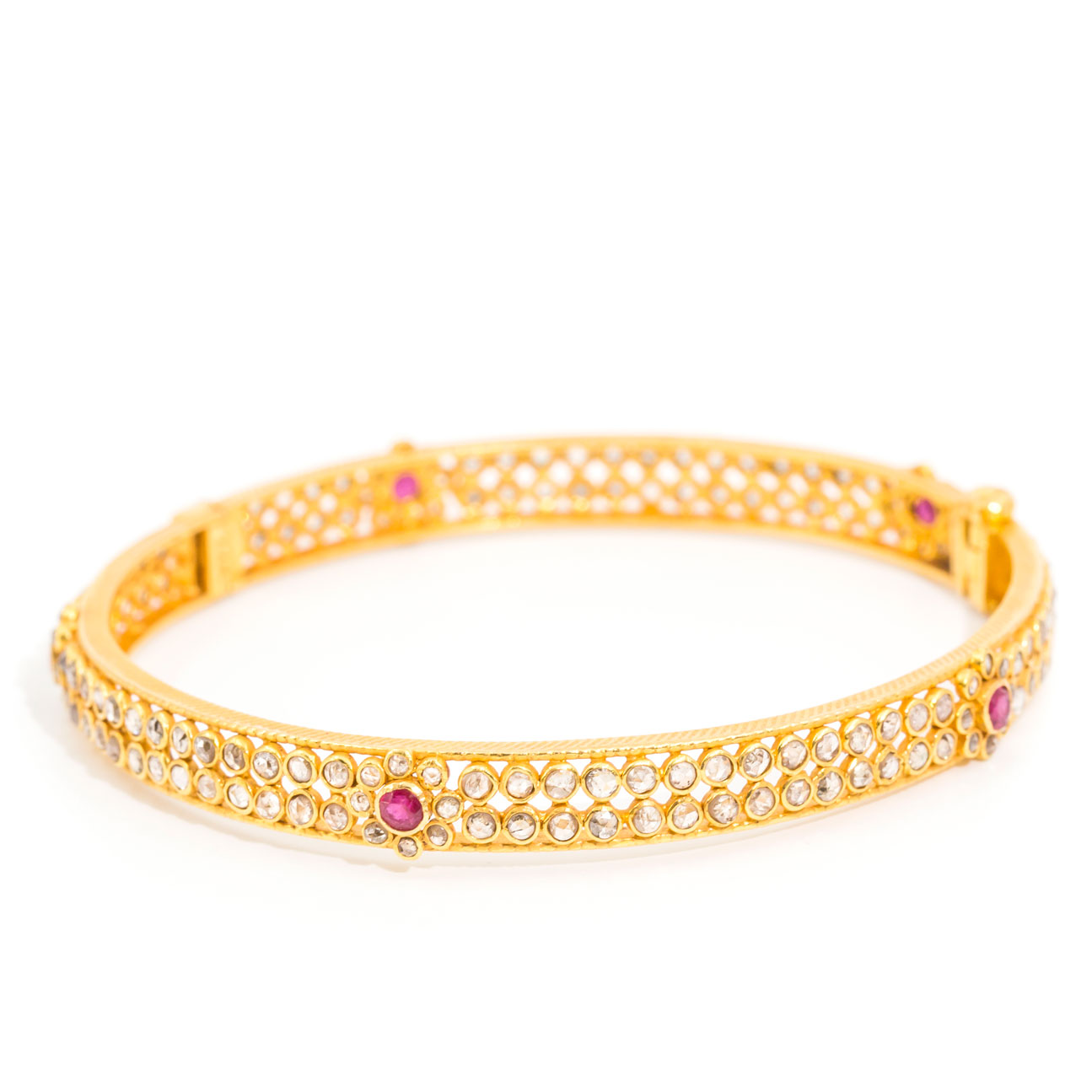 22ct Diamond & Ruby Bangle,