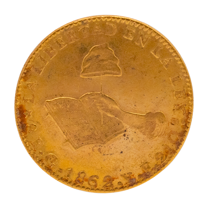 Moneda 8 Escudos de oro E.G.1862 Y.E