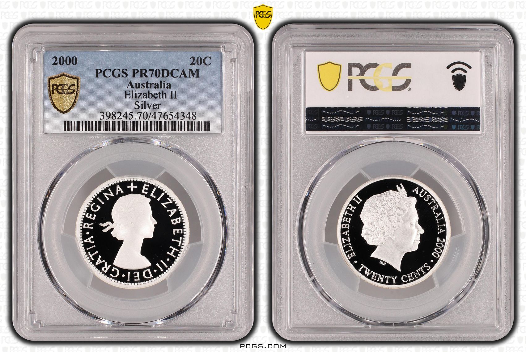 Elizabeth II, Elizabeth II Silver, Twenty Cent, 2000, PCGS PR70DCAM
