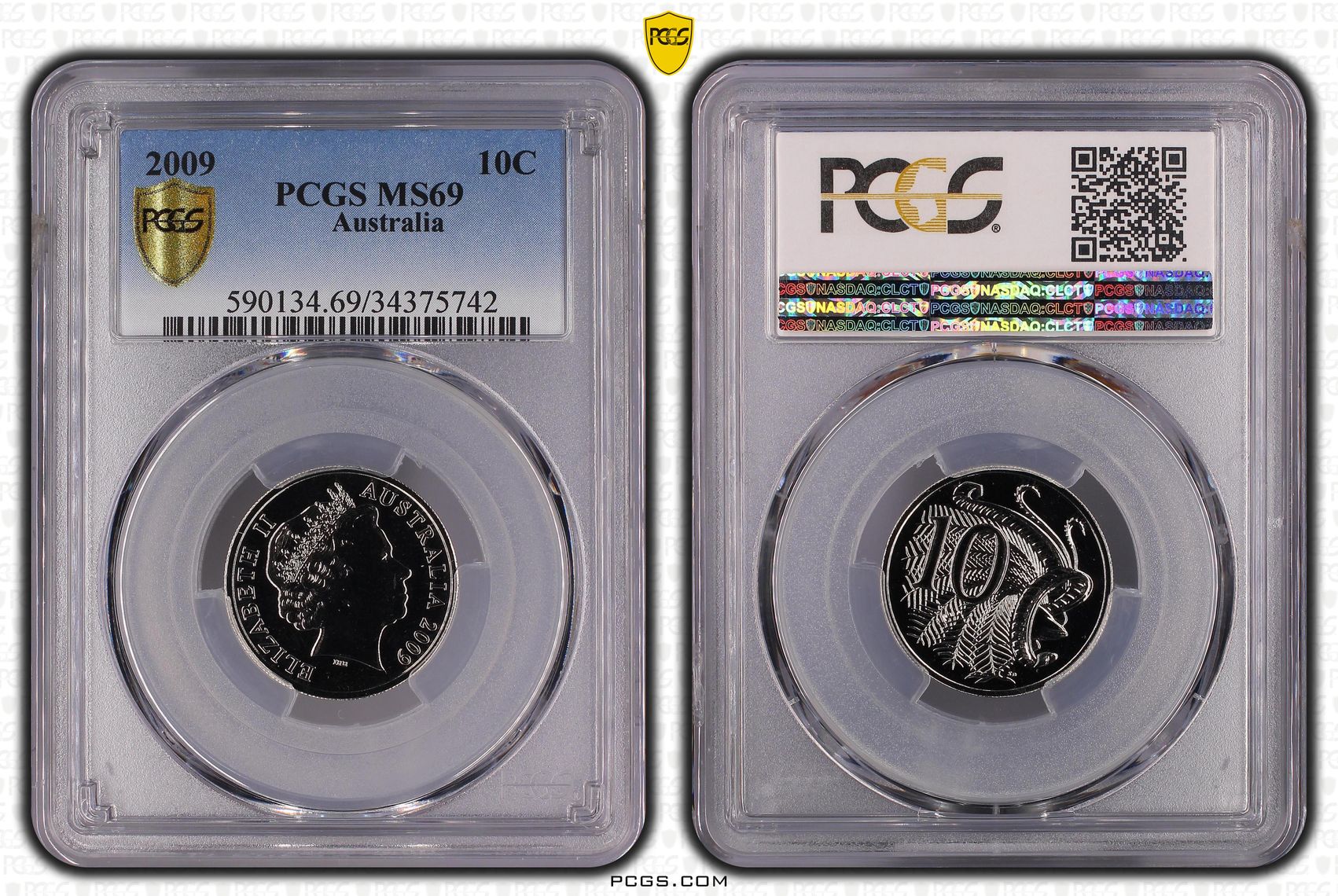 Ten Cent, 2009, PCGS MS 69