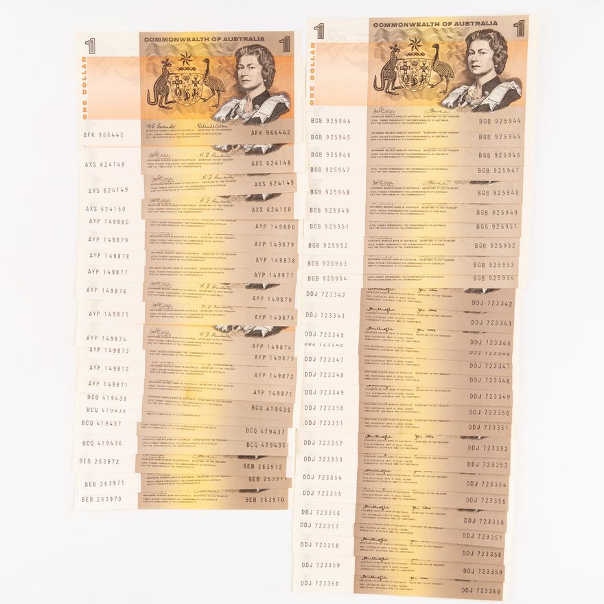 Various Signatures, One Dollar, 1966 - 1979,  EF