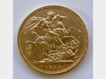 1886 VICTORIA MELBOURNE MINT YOUNG HEAD GOLD SOVEREIGN
