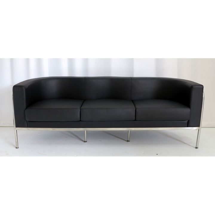 FAUX LEATHER UPHOLSTERED  SETTEE