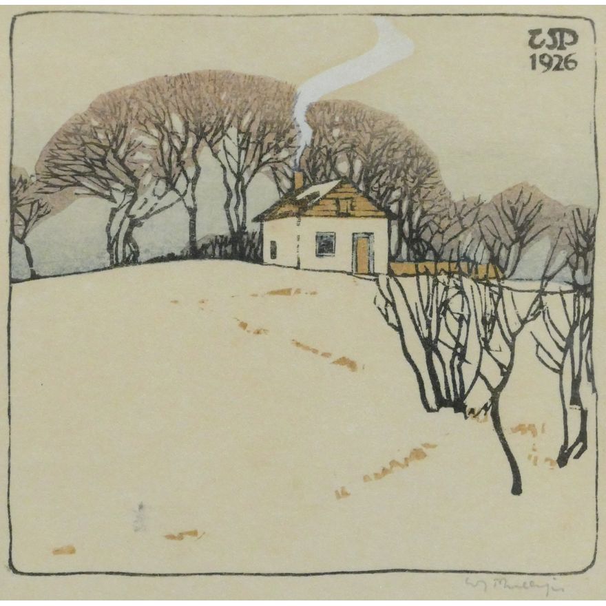 Walter Joseph Phillips ''Manitoba Winter'' 1926 Woodblock