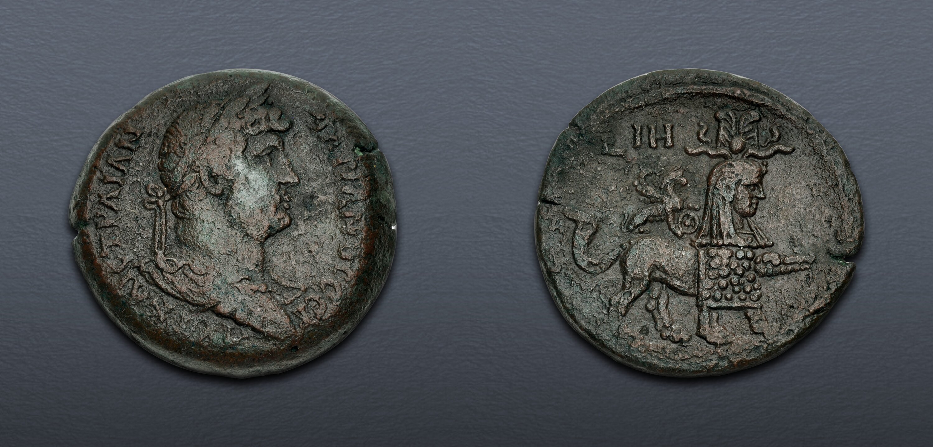 EGYPT, Alexandria. Hadrian. AD 117-138. Æ Drachm (32mm, 22.94 g, 12h ...