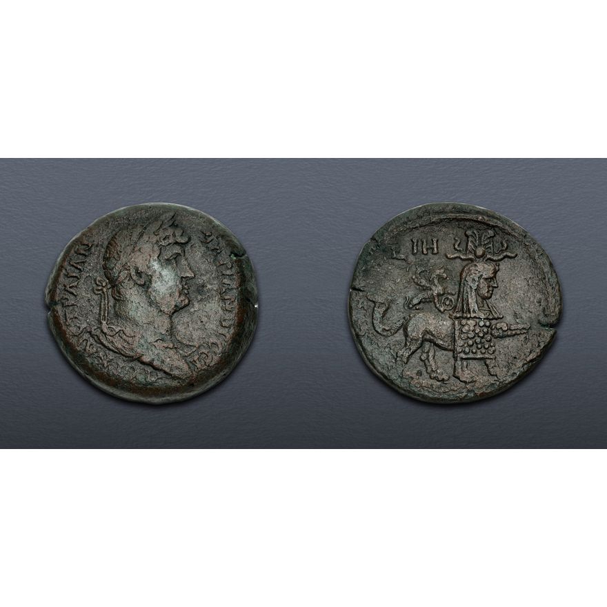 Hadrian Colors EGYPT, Alexandria. Hadrian. AD 117-138. Æ Drachm (32mm, 22.94 g, 12h ...