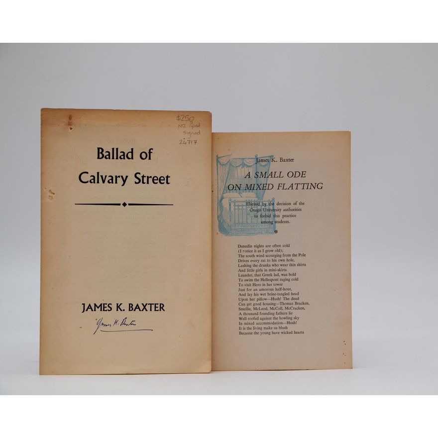 BAXTER, JAMES K.  [2 Broadsheets]