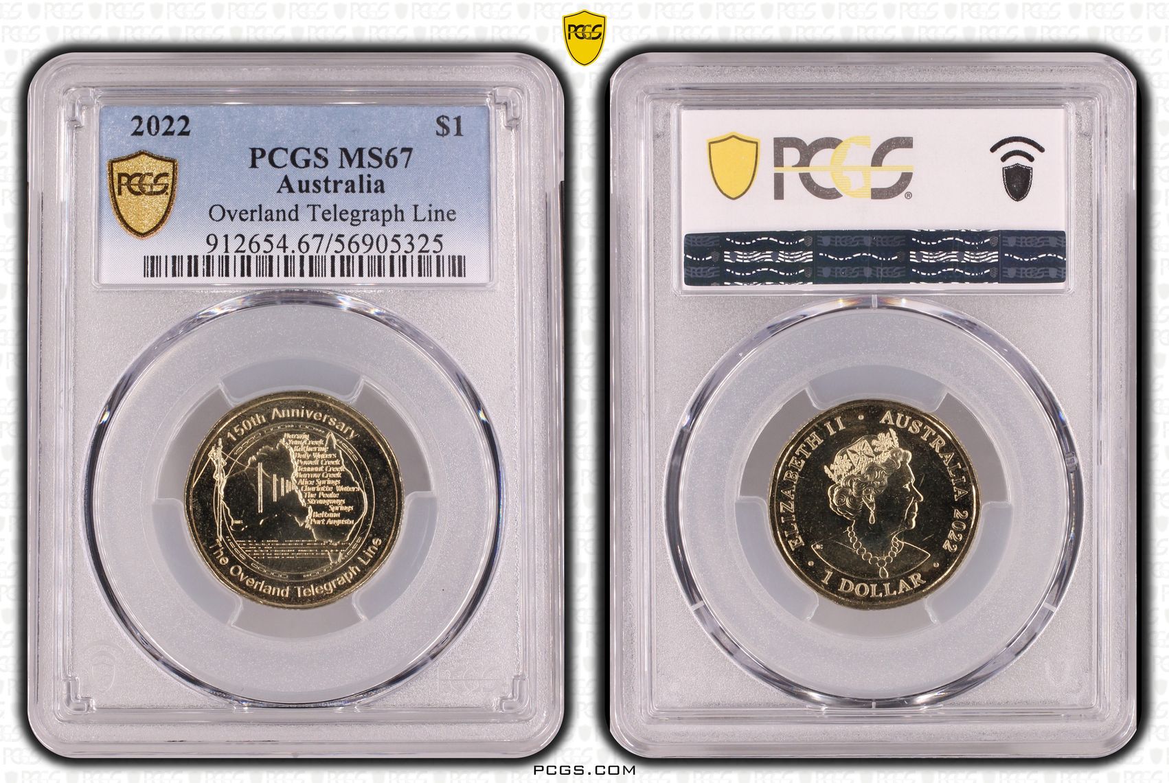 Overland Telegraph Line, One Dollar, 2022, PCGS MS67