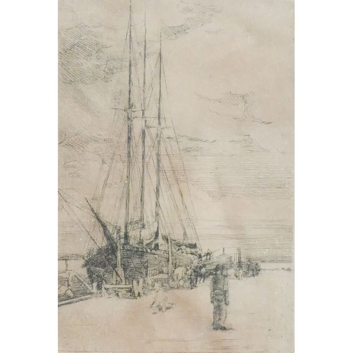 MacDonald Mayer Ship S/N Etching 1918 Ornate Gilt Framing