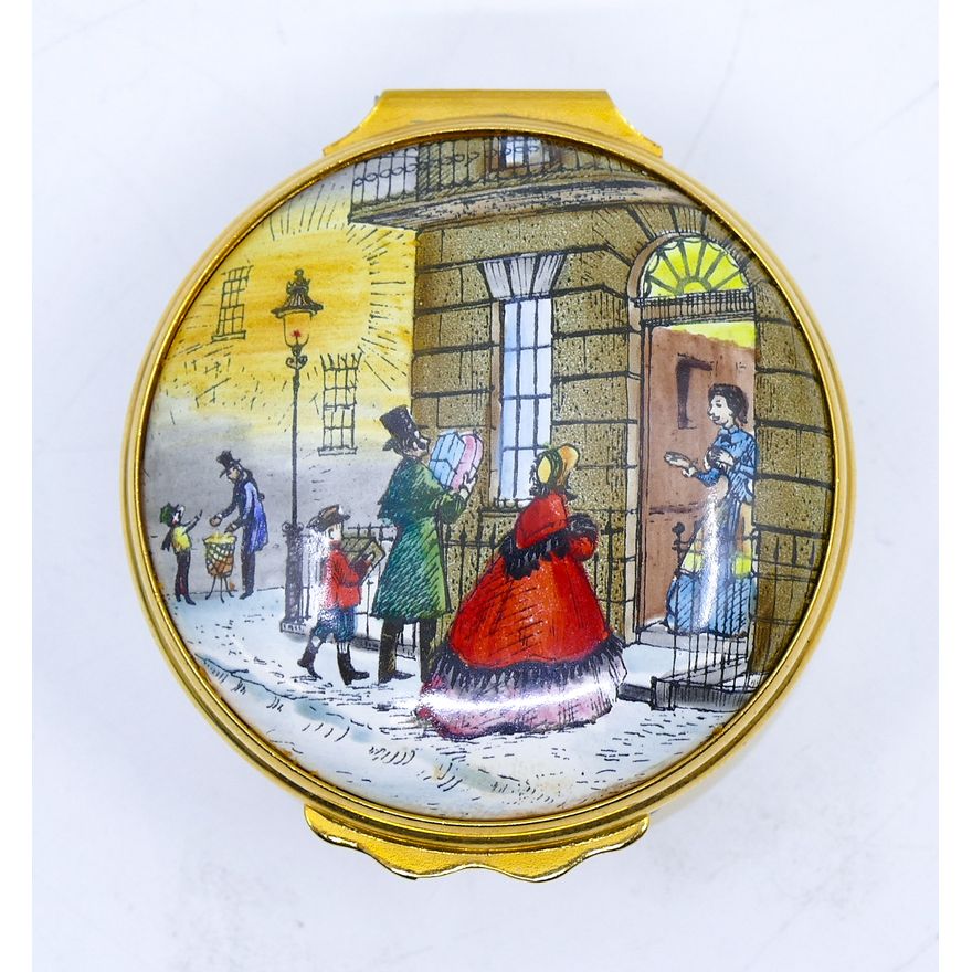Halcyon Days Bilston & Battersea Christmas 1978  Enameled Box