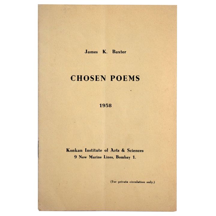 Baxter, James K , Chosen Poems 1958