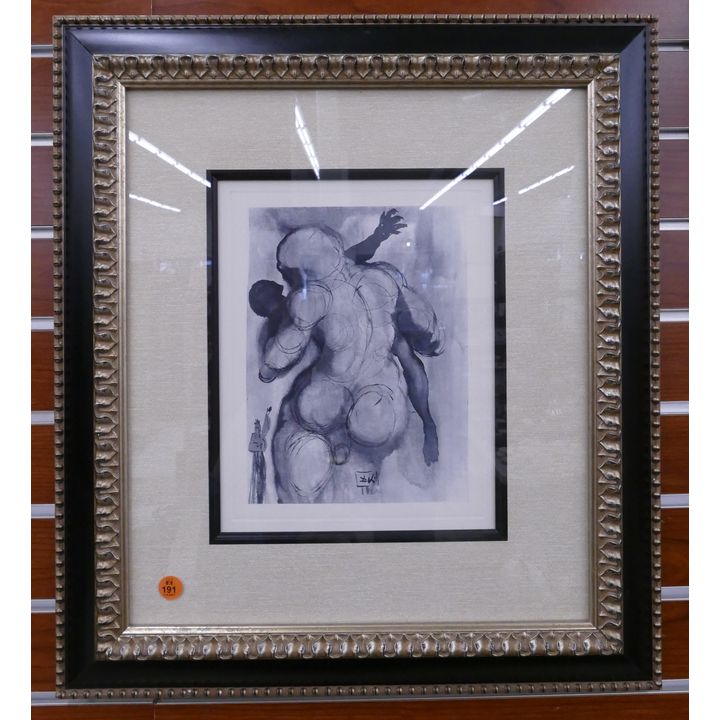 Salvador Dali 'The Dead by Violence' Etching on Rives Paper Framed w/ COA- 21x19''