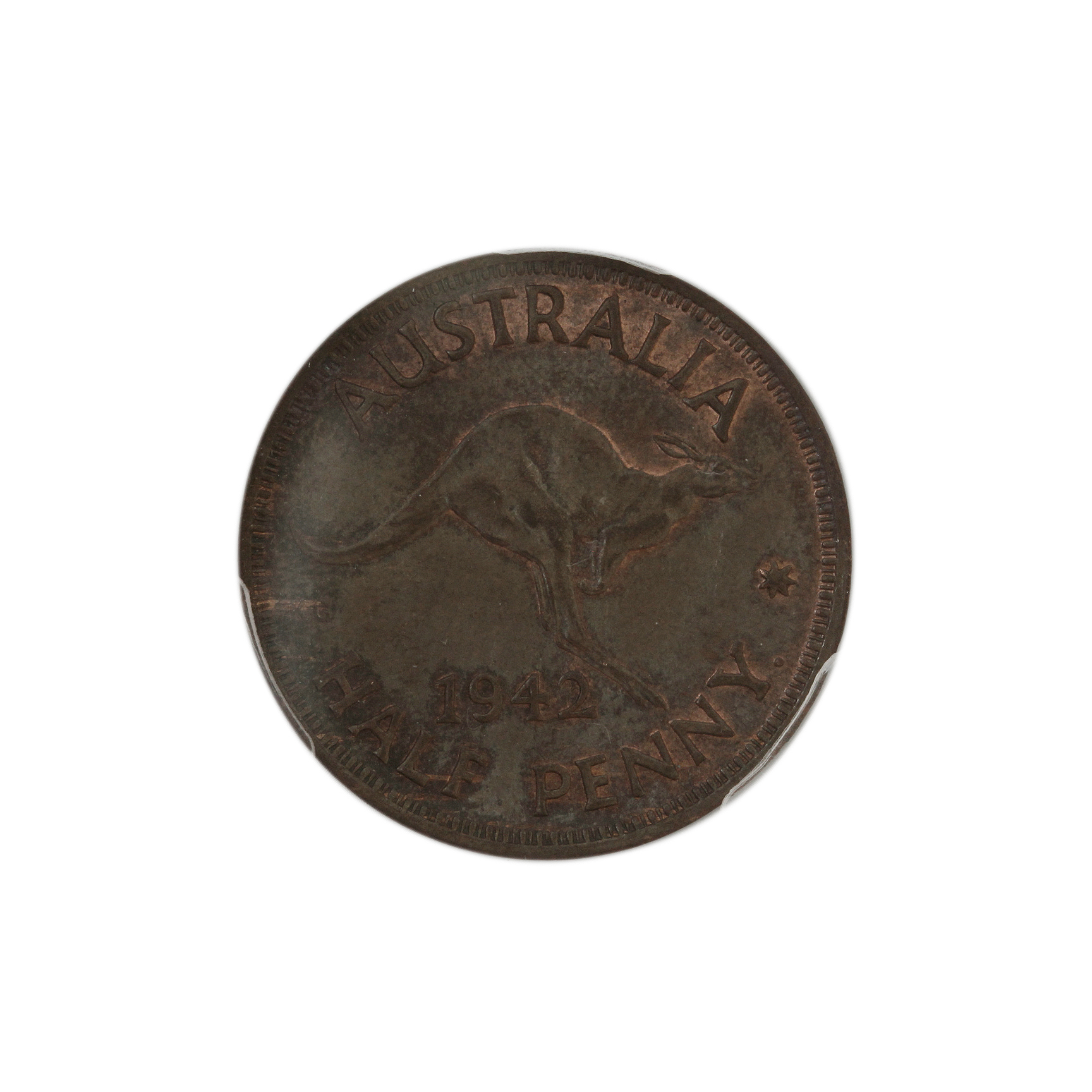 George VI, Halfpenny, 1942I, MS64+BN