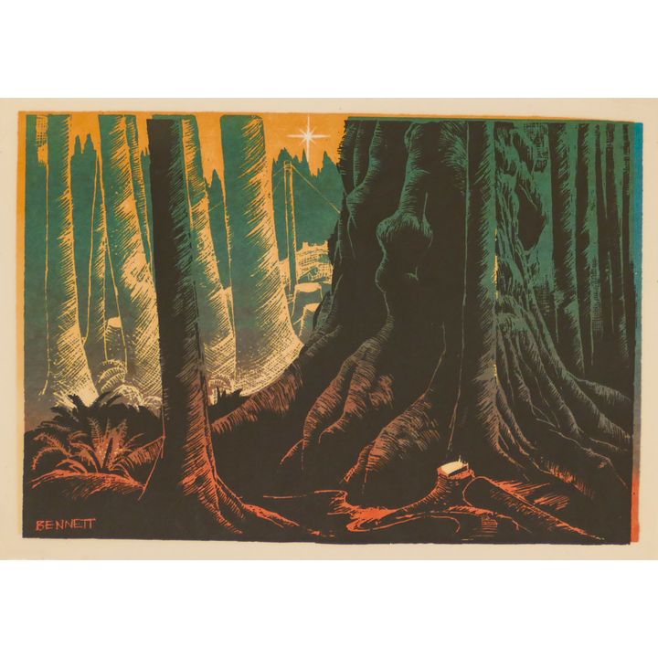 Elton Bennett ''Star Through the Trunks'' Signed Serigraph Sheet 8''x11''