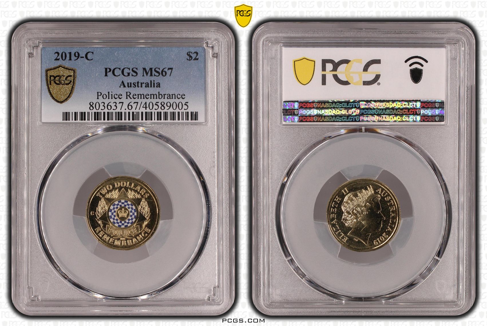 450 · Police Remembrance , Two Dollar, 2019-C, PCGS MS67