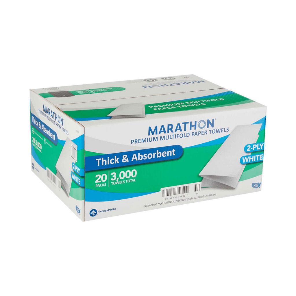Marathon Premium Multifold Paper Towels 150 Per Pack, 20 ...
