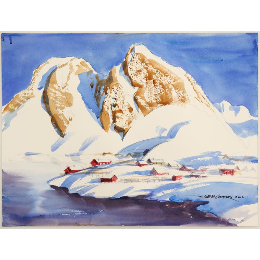 Jess Cauthorn ''Winter Mountains'' Watercolor on Paper 18''x24''