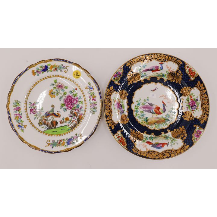 2pc Booth & Spode Bird Cabinet Plates- 8'' and 9.5''