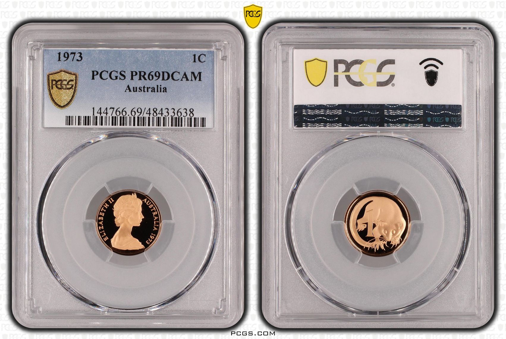 Elizabeth II, One Cent, 1973, PCGS PR69DCAM