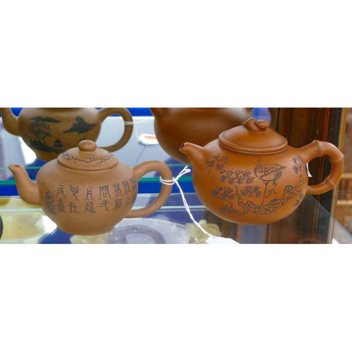 2pc Old Chinese Yixing Teapots 6'' Approx.