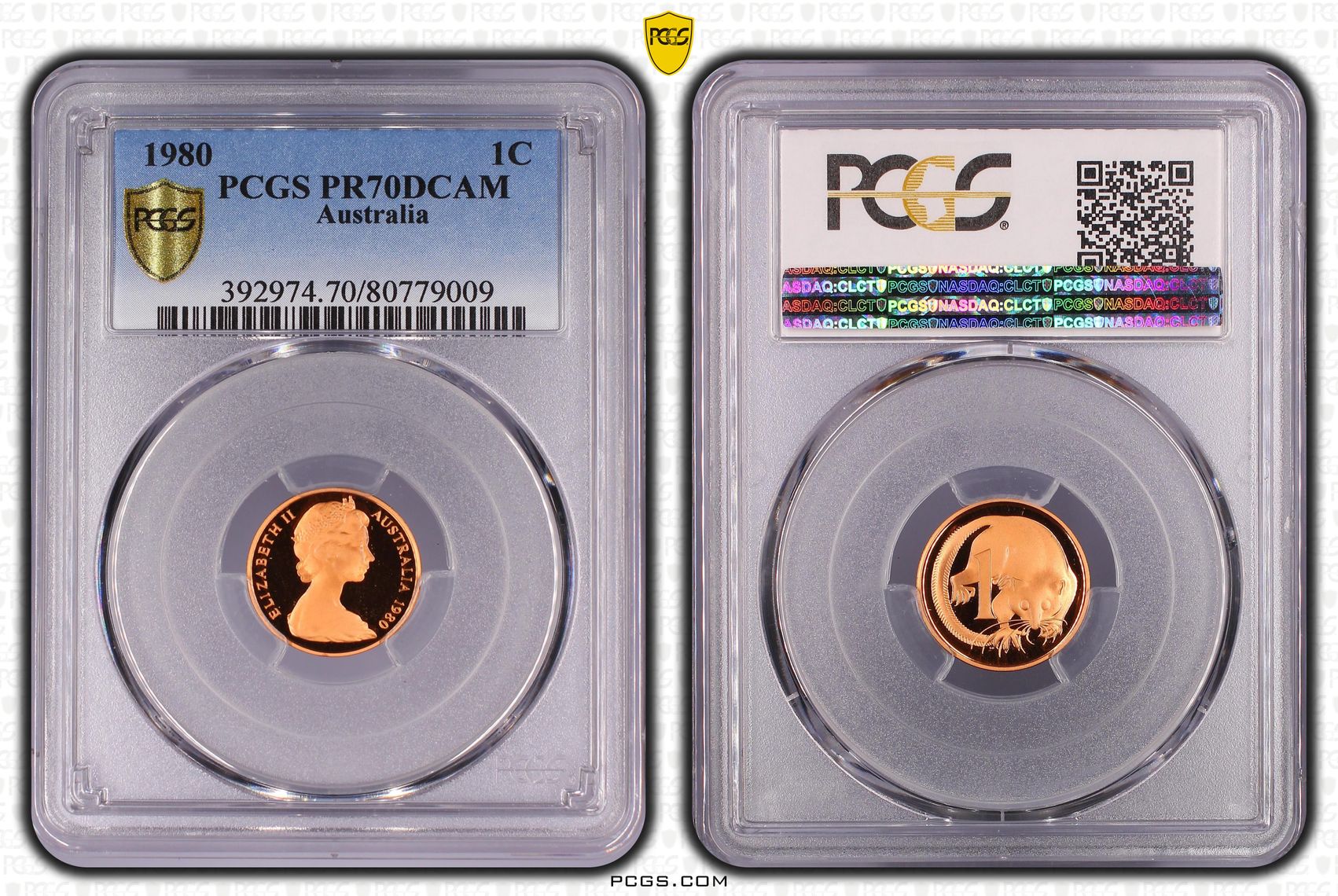 9 · 1980 Australia One Cent, 1c PCGS - PR70DCAM POP 27/0 -009