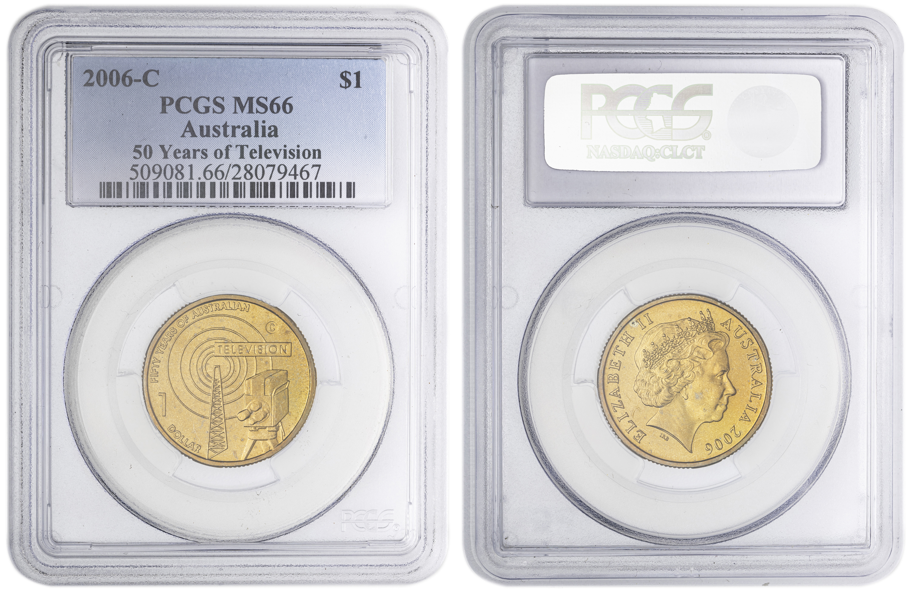 50 Years of Television , One Dollar, 2006-C, PCGS MS66
