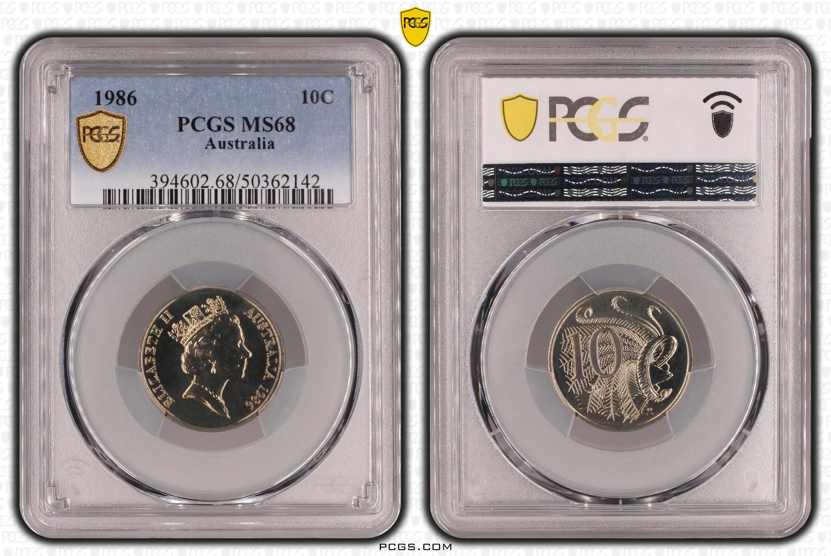 , Ten Cent, 1986, PCGS MS68