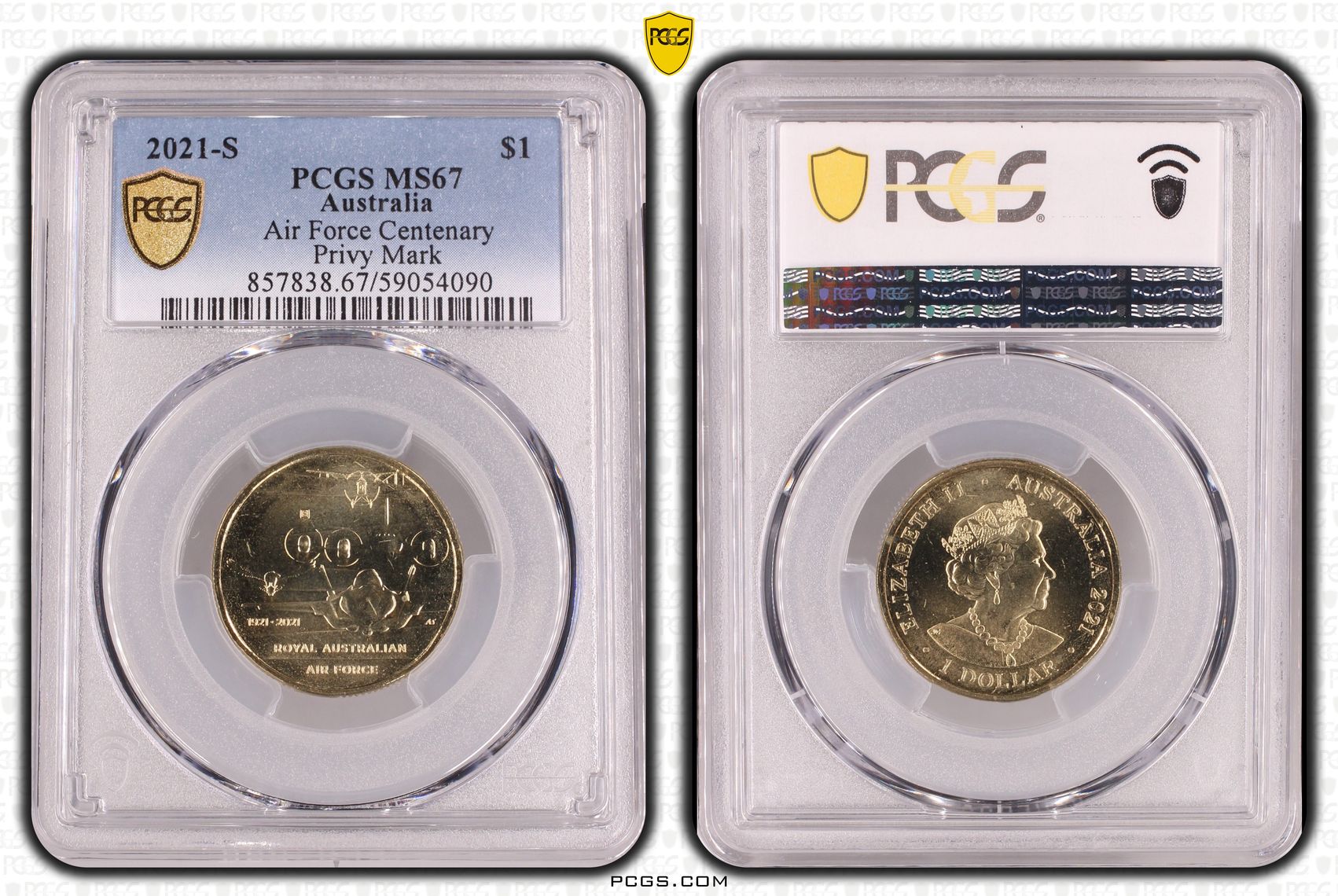 Air Force Centenary Privy Mark, One Dollar, 2021-S, PCGS MS67